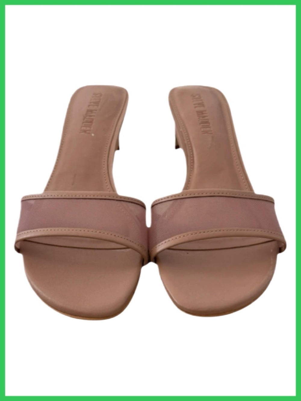 Steve Madden Nude Tan Slingback Kitten Heel Sandals - Picture 4 of 7